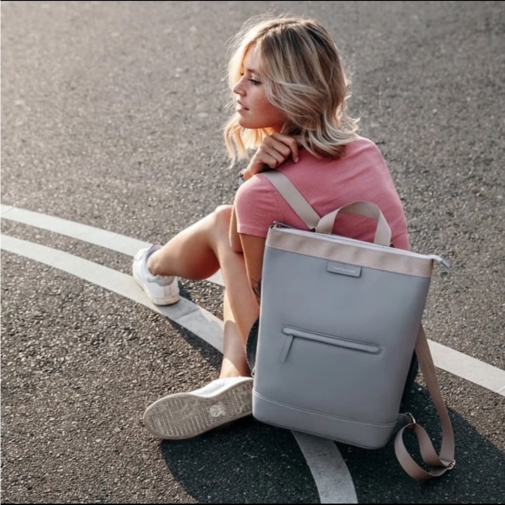 Scandinavian leather Gray Backpack for Women kapten and son